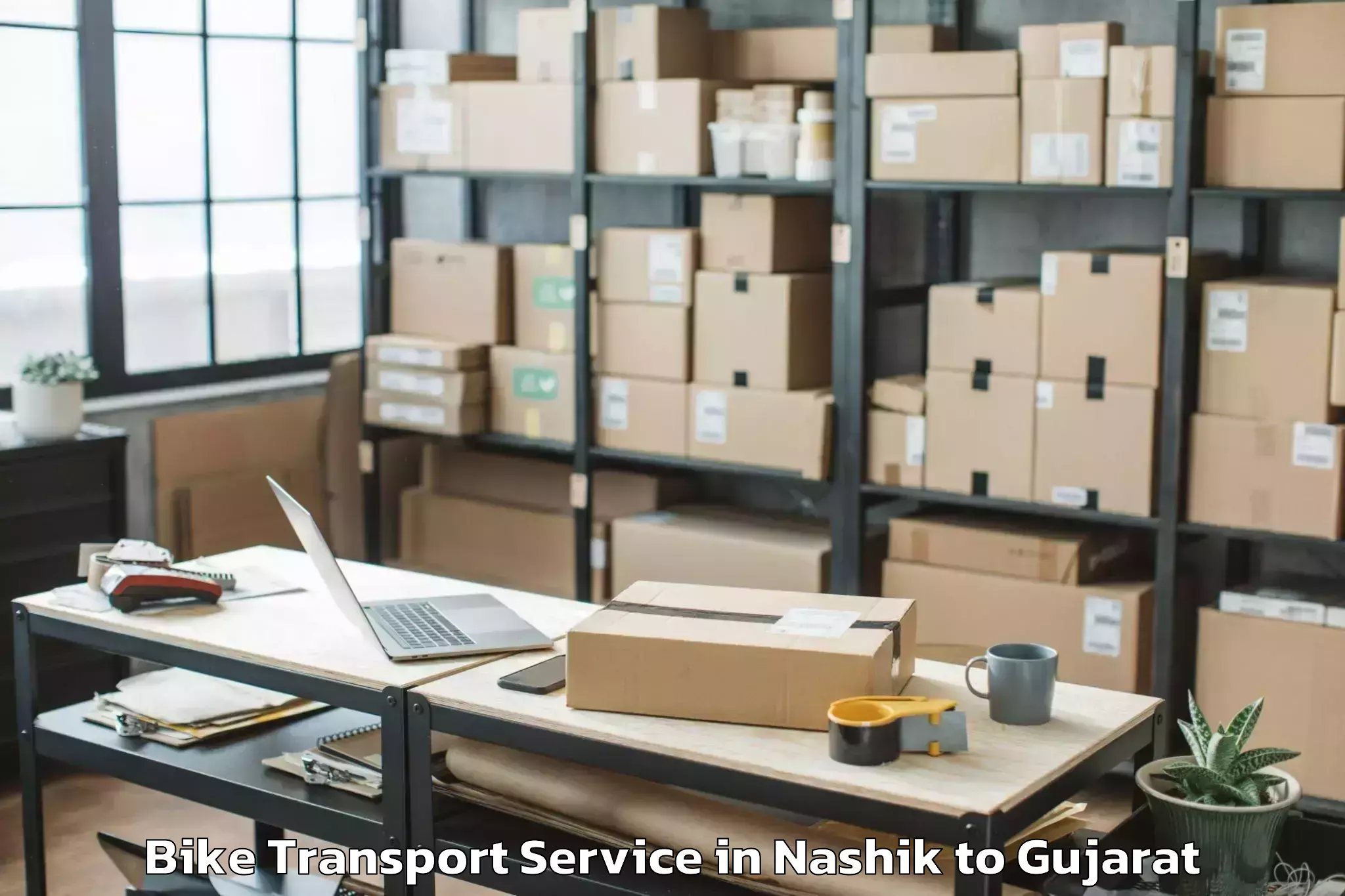 Hassle-Free Nashik to Bhilad Bike Transport